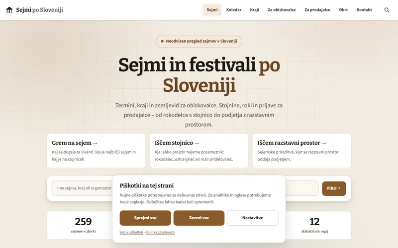 Zaslonska slika strani sejmiposloveniji.si
